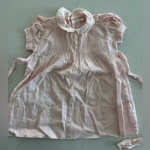 Elegant Pink Baby Dress with Lace Trim